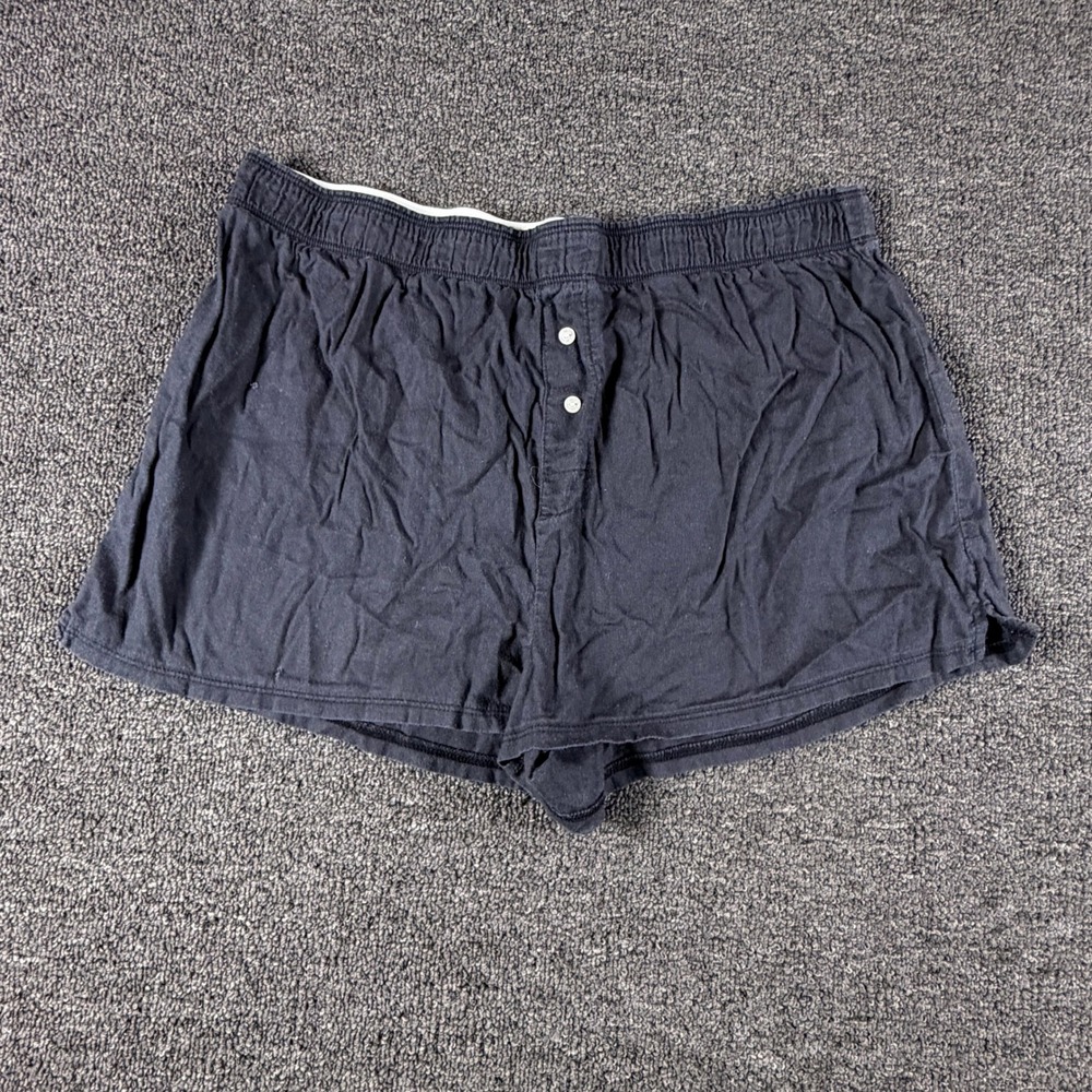 PINK Sleep Shorts Womens S Black Logo Graphic Loungewear EUC